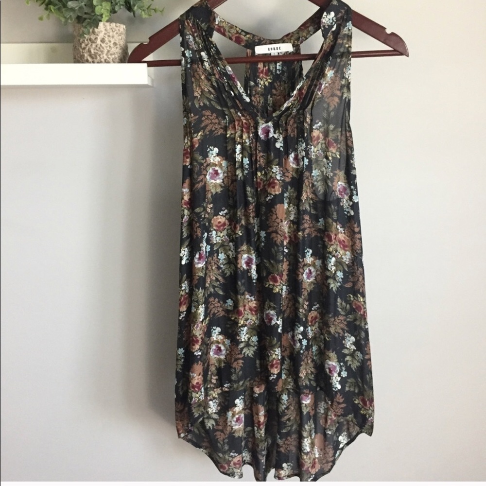 Ro & De floral racerback tank